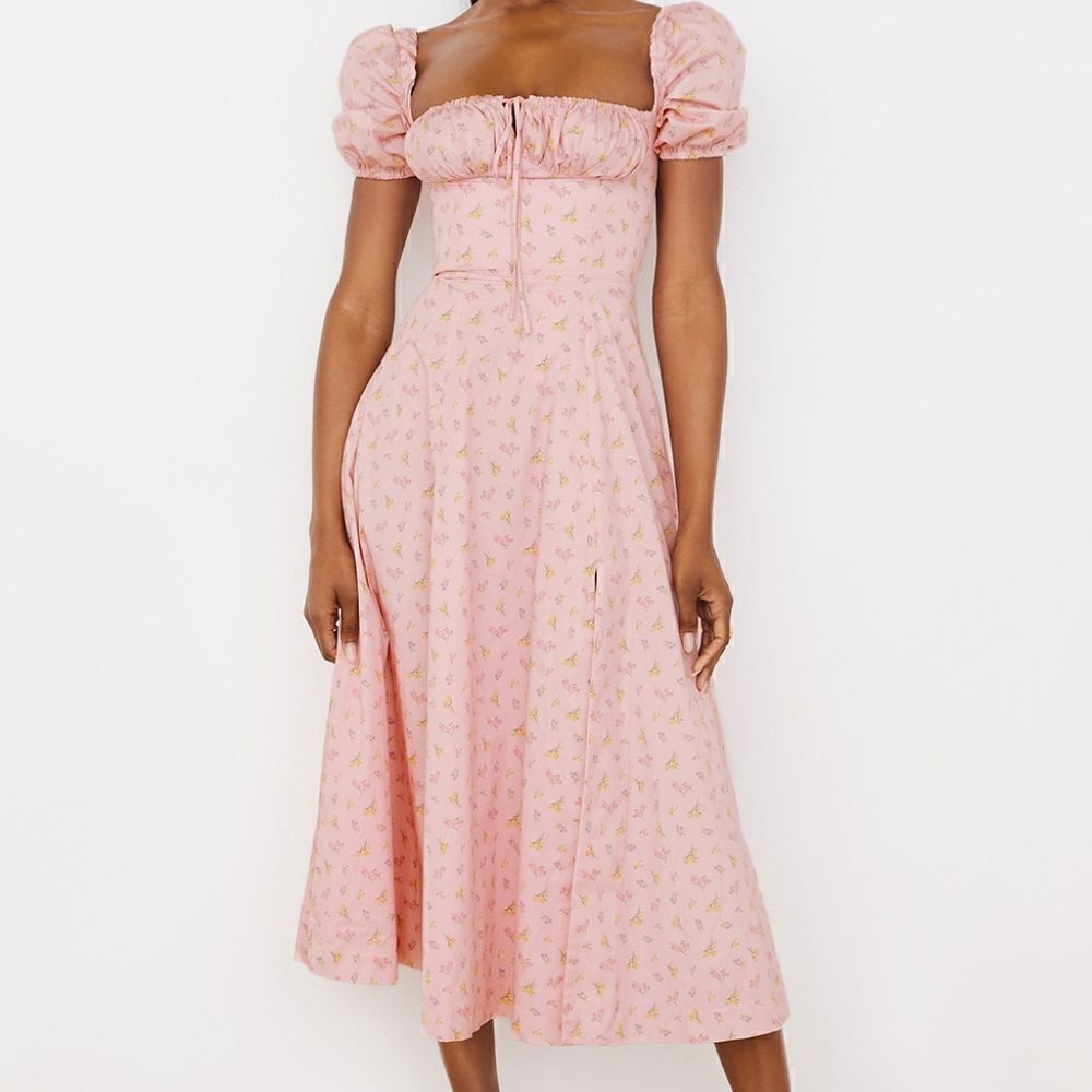 House of CB Pink Floral Midi Dress - Picture 15 of 16